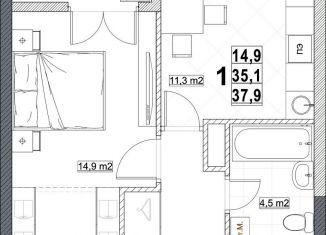 Продаю 1-ком. квартиру, 37.9 м2, Нижний Новгород