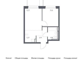 Однокомнатная квартира на продажу, 34.6 м2, Московская область, жилой комплекс Прибрежный Парк, 7.1