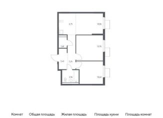 Продается 2-комнатная квартира, 55.4 м2, Ленинский городской округ, жилой комплекс Горки Парк, 6.2, ЖК Горки Парк