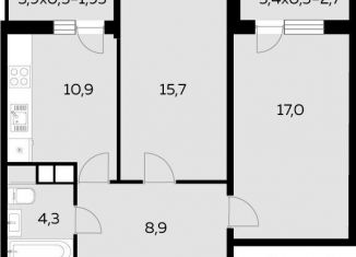 Продам двухкомнатную квартиру, 61.1 м2, Краснодар, Адмиралтейский бульвар, 3к1, ЖК Дружный