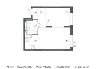 Продам 1-комнатную квартиру, 39.8 м2, Московская область, микрорайон Пригород Лесное, к5.1