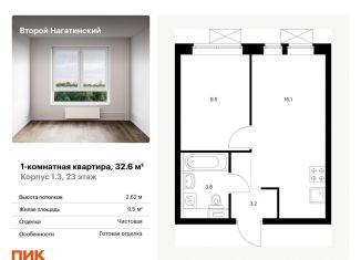 Продам однокомнатную квартиру, 32.6 м2, Москва, ЖК Второй Нагатинский, жилой комплекс Второй Нагатинский, к1.3
