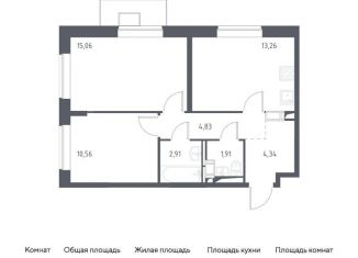 Продажа двухкомнатной квартиры, 52.9 м2, Московская область, микрорайон Пригород Лесное, к5.1