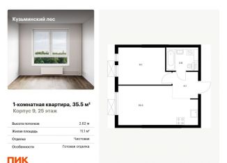 Продажа 1-комнатной квартиры, 35.5 м2, Котельники