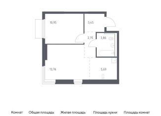 Продажа 1-комнатной квартиры, 40.5 м2, деревня Мисайлово, Каширское шоссе - Молоково - Андреевское