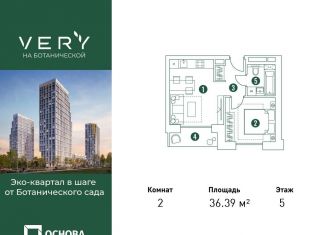 Продается 2-ком. квартира, 36.4 м2, Москва, СВАО