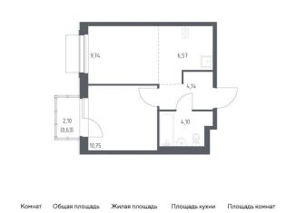 Продается 1-комнатная квартира, 35.9 м2, Москва, жилой комплекс Новое Внуково, к32