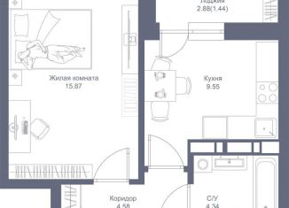 Продаю 1-комнатную квартиру, 35.8 м2, Казань, ЖК Мой Ритм