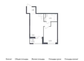 Однокомнатная квартира на продажу, 39.4 м2, Ленинградская область
