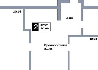 Продажа 2-ком. квартиры, 70.7 м2, Самарская область