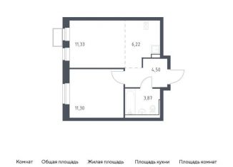 1-комнатная квартира на продажу, 37.2 м2, посёлок Жилино-1