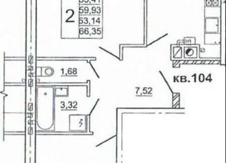 Продажа 2-комнатной квартиры, 66.9 м2, Смоленск, Промышленный район, улица Крупской, 54Б