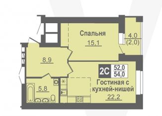 Продам двухкомнатную квартиру, 54 м2, Новосибирская область