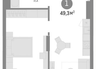 Продажа 2-комнатной квартиры, 49.3 м2, Новосибирск, улица Никитина, 10к1, ЖК Урбан-виллы на Никитина