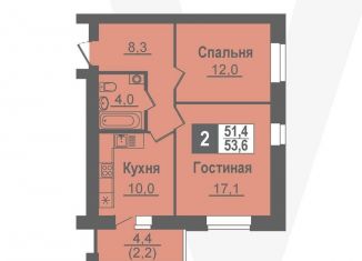Продажа 2-комнатной квартиры, 53.6 м2, Новосибирская область