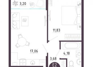 1-комнатная квартира на продажу, 40 м2, Тульская область