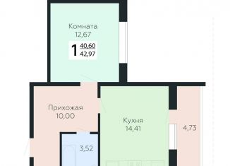 Продажа однокомнатной квартиры, 43 м2, Самара, метро Юнгородок, 3-й квартал, 8