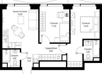 Продажа двухкомнатной квартиры, 55 м2, Москва, станция Тушинская