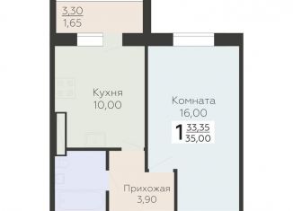 1-комнатная квартира на продажу, 35 м2, Всеволожск, ЖК Радужный