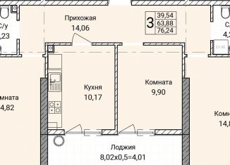 Продаю трехкомнатную квартиру, 76.2 м2, Севастополь, улица Братьев Манганари, 30к2