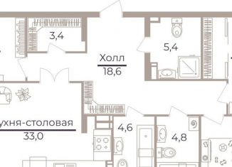 Продажа 3-ком. квартиры, 123.8 м2, Москва, ЮЗАО, Херсонская улица, 43к5