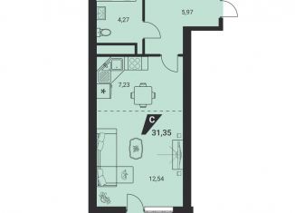 Продам квартиру студию, 31.4 м2, Екатеринбург, метро Геологическая, улица Громова, 26