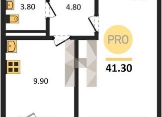 Продаю 1-комнатную квартиру, 39.6 м2, рабочий посёлок Краснообск