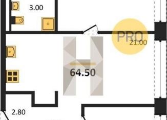 Двухкомнатная квартира на продажу, 64.5 м2, Новосибирск, метро Речной вокзал