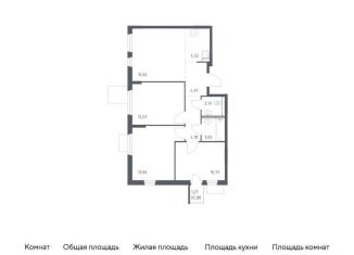 Продаю четырехкомнатную квартиру, 71.6 м2, Московская область, жилой комплекс Мытищи Парк, к5