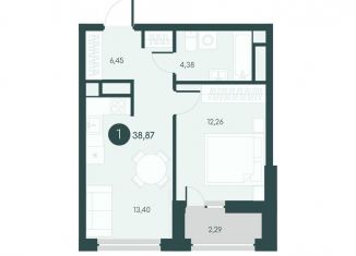 Продажа 1-комнатной квартиры, 38.9 м2, Курганская область