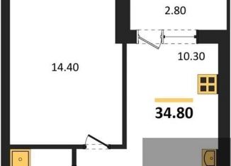 Продаю 1-ком. квартиру, 34.9 м2, Воронеж, Железнодорожный район