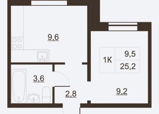 Продажа 1-комнатной квартиры, 25.6 м2, Ленинградская область, Волховский проспект, 53