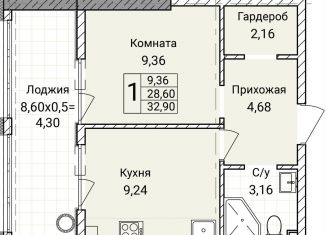 Продам 1-комнатную квартиру, 32.9 м2, Севастополь, улица Братьев Манганари, 30к2
