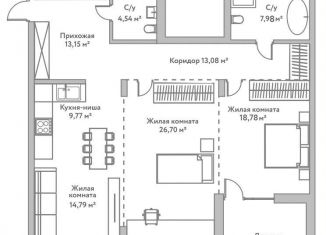 Продаю 3-ком. квартиру, 114.6 м2, Новосибирск, Дачное шоссе, 20к12В, ЖК Флора и Фауна