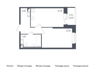 Продам 1-комнатную квартиру, 37.1 м2, Санкт-Петербург, жилой комплекс Живи в Рыбацком, 4