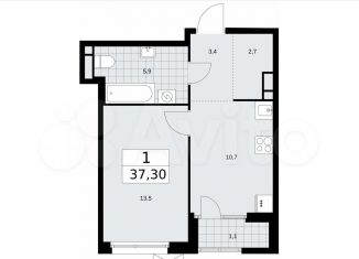 1-комнатная квартира на продажу, 37.5 м2, Москва, улица Зорге, вл25, район Сокол