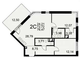 Продаю двухкомнатную квартиру, 76.5 м2, Тула, Центральный территориальный округ, Хлебная площадь