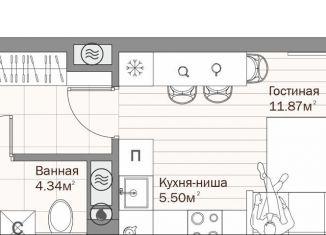 Продажа квартиры студии, 27.5 м2, Казань