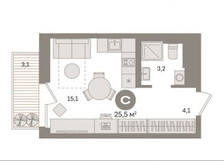 Продается квартира студия, 25.5 м2, Москва, жилой комплекс Квартал Герцена, к1