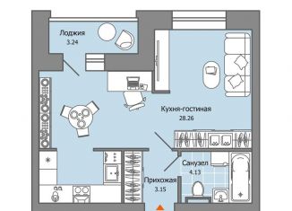 Продаю квартиру студию, 37 м2, Удмуртия