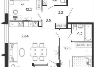 Продаю 2-ком. квартиру, 75.5 м2, Москва, 2-я очередь, к7.1, станция ЗИЛ