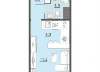 Продам квартиру студию, 23.5 м2, Екатеринбург, улица Архитектора Белянкина, ЖК Меридиан