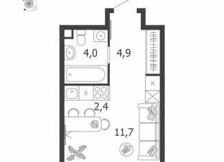 Продам квартиру студию, 23 м2, Москва, Даниловский район, 3-я очередь, к6