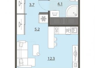 Продажа квартиры студии, 25.3 м2, Екатеринбург, метро Чкаловская, улица Архитектора Белянкина