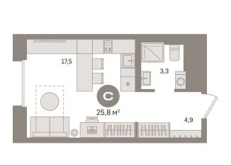 Продам квартиру студию, 25.8 м2, Москва, жилой комплекс Квартал Герцена, к1, район Бирюлёво Восточное