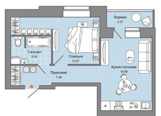 Продается 1-комнатная квартира, 44 м2, Киров, улица Дмитрия Козулева, 2к1