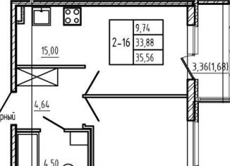 Продажа 1-комнатной квартиры, 33.9 м2, Сертолово