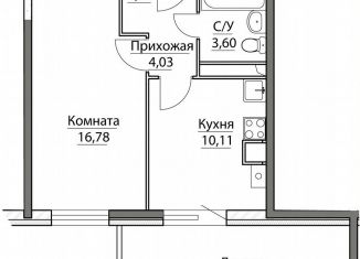 Продажа однокомнатной квартиры, 47.7 м2, посёлок Красный Бор