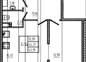 Продам однокомнатную квартиру, 44.3 м2, Сертолово