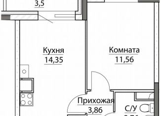 Продается 1-комнатная квартира, 37 м2, посёлок Красный Бор